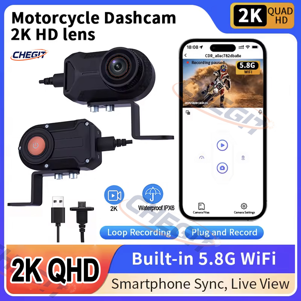 Mountain Biking Videos - Motorcycle DVR 2K HD WiFi With