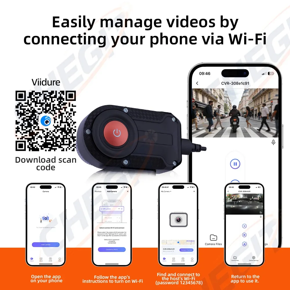 Motorcycle DVR 2K HD WiFi With - Mountain Biking Videos 评论和价格
